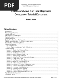Eclipse and Java For Total Beginners Companion Tutorial Document