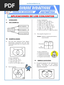 Aplicaciones de La Teoría de Conjuntos para Tercero de Secundaria