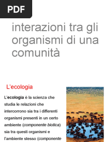 Interazioni Tra Gli Organismi Di Una Comunità