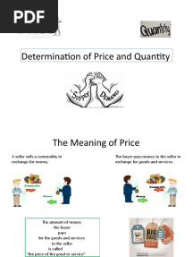 Determination of Price and Quantity