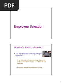 Employee Selection Process