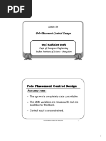 Pole Placement Control Design Pole Placement Control Design Pole Placement Control Design Pole Placement Control Design
