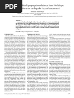 Estimation of fault propagation distance from fold shape