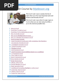 Excel Crash Course PDF