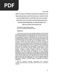 Application of The Blockchain Technology