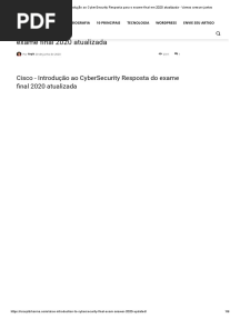 Cisco - Introdução Ao CyberSecurity Resposta para o Exame Final em 2020 Atualizada - Vamos Crescer Juntos