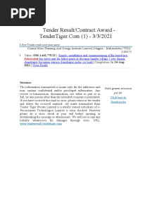 Tender Result