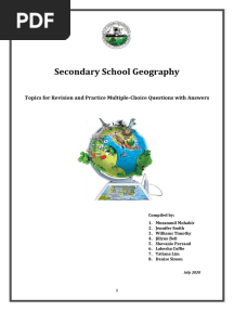 CSEC Geography-Revision Topics, Practice Multiple Choice Question and Answers