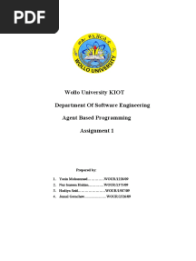 Wollo University KIOT Department of Software Engineering Agent Based Programming Assignment 1