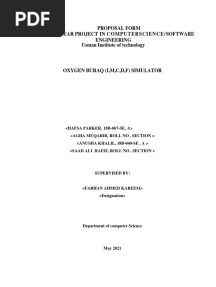 Proposal Form Final Year Project in Computerscience/ Software Engineering Usman Institute of Technology