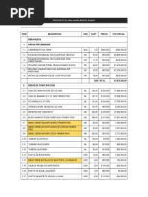 Presupuesto de Obra Cabaña Manuel Romero
