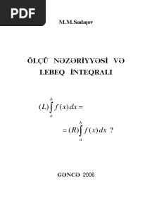 M.Sadıqov-Ölçü Nəzəriyyəsi VƏ Lebeq Inteqralı