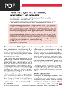 Female Sexual Dysfunction: Classification, Pathophysiology, and Management
