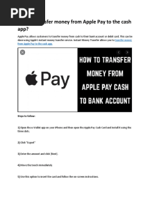 How Do I Transfer Money From Apple Pay To The Cash App