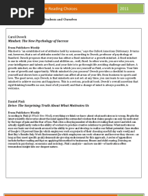 Summer Reading Options 2011