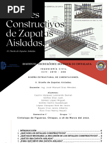 Detalles Constructivos de Zapatas Aisladas, 8l.