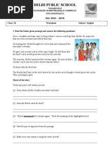 English Worksheet - Ls. 9,10