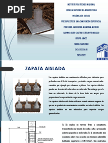Precio Unitario Zapata Aislada