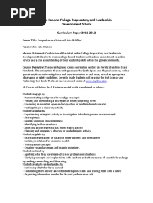 7th Grade Science Curr. Paper