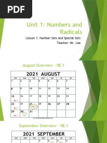 1.1 - Number Sets & Special Sets