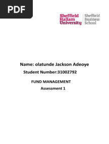 Name: Olatunde Jackson Adeoye: Student Number:31002792