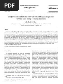 Diagnosis of Continuous Rotor-Stator Rubbing in Large Scale Turbine Units Using Acoustic Emission