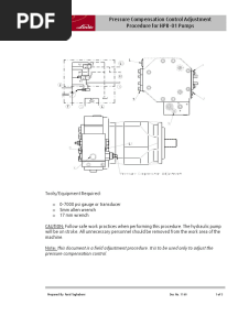Pressure Compensation Control Adjustment Procedure For HPR-01 Pumps