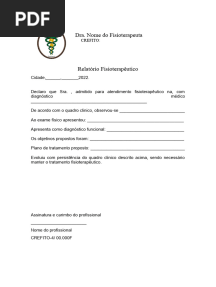 Relatório Fisioterapeutico