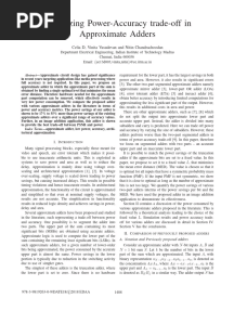 Optimizing Power-Accuracy Trade-Off in Approximate Adders: Celia D, Vinita Vasudevan and Nitin Chandrachoodan