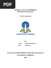 Artikel Tugas 1 PKN Universitas Terbuka