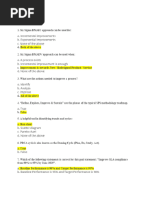 Process Improvement PI Techniques MCQs Quiz With Answers by Genesis M