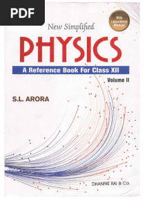 S.L Arora Physics Volume 2 2023-2024 Class 12 PDF