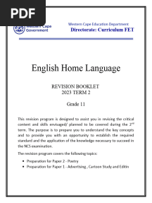 EHL Grade 11 Revision For Term 2 2023