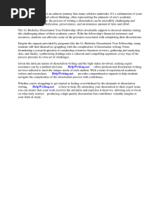 Uc Berkeley Dissertation Year Fellowship