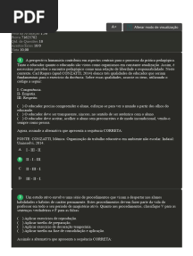 Avaliação II - Organização Do Trabalho Educativo em Ambiente Não Escolar