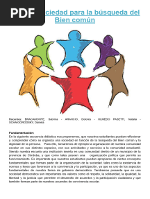 Ciencias Sociales 4° - Unidad 1 "Vivir en Sociedad para La Búsqueda Del Bien Común"