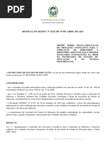 Resolução SEEDUC 6252-2024 - Regulamenta o Processo Consultivo 2024 - Ampliada