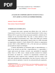 Análise Do Comportamento Sustentável-Final.