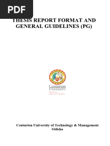 PG Thesis Report Format