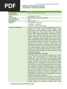 Modul Ajar Bahasa Inggris - Chapter 2 Culinary and Me