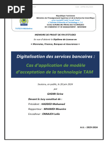 Rapport PFE - La digitalisation des services bancaires: Application de modèle TAM