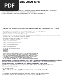 Sba Loan Tips