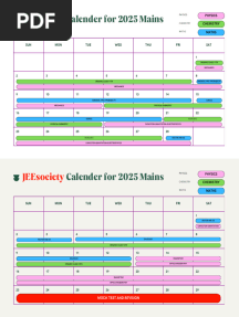 JEEsociety Exclusive Calender