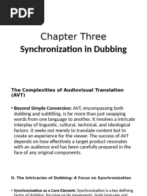 Synchronization in Dubbing-CH3