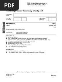 Math checklpoint past papers