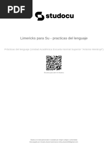 Limericks Para Su Practicas Del Lenguaje