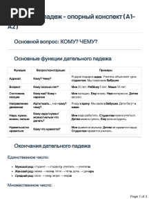 конспект дат падеж