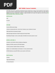 SAP HANA Course Contents