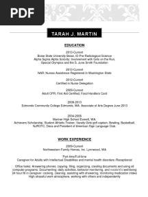 Resume For Eportfolio