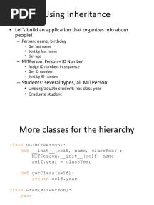 Using Inheritance: - Let's Build An Application That Organizes Info About People!